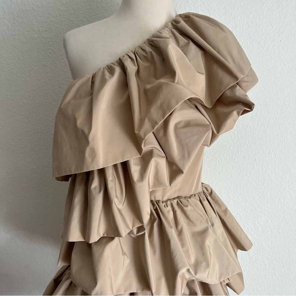 H&M Conscious Exclusive Ruffled One Shoulder Cocktail Mini Dress Holiday - Picture 6 of 14